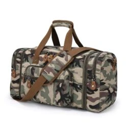 Plambag Canvas Duffle Bag For Travel, 50L Duffel Overnight Weekend Bag(Camouflage)