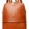 Coolcy Hot Style Women Real Genuine Leather Backpack Fashion Bag (Dark Brown)