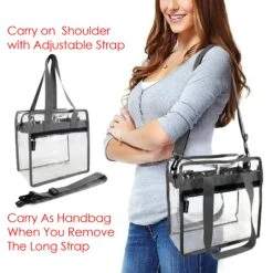 Clear-Bag-For-Women-Stadium-Approved-12 X 12 X 6, NCAA NFL& PGA Security Approved Shoulder Messenger Tote Bag With Adjustable Strap -Backpack Shop 81NlH4VgV5L