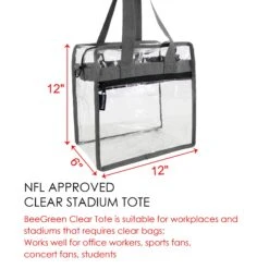 Clear-Bag-For-Women-Stadium-Approved-12 X 12 X 6, NCAA NFL& PGA Security Approved Shoulder Messenger Tote Bag With Adjustable Strap -Backpack Shop 81RWAIAuQiL