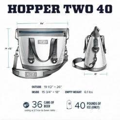 YETI Hopper Two 40 Portable Cooler, Fog Gray / Tahoe Blue -Backpack Shop 81SASRWXPAL d7aea9b1 92d2 4e5b 9ebb 9019e6444c59