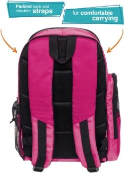 LISH Soccer Backpack - Large School Sports Gym Bag W/ Ball Compartment (Pink) 11 LISH Soccer Backpack - Large School Sports Gym Bag W/ Ball Compartment (Pink) -Backpack Shop 81TO3F3gFJL