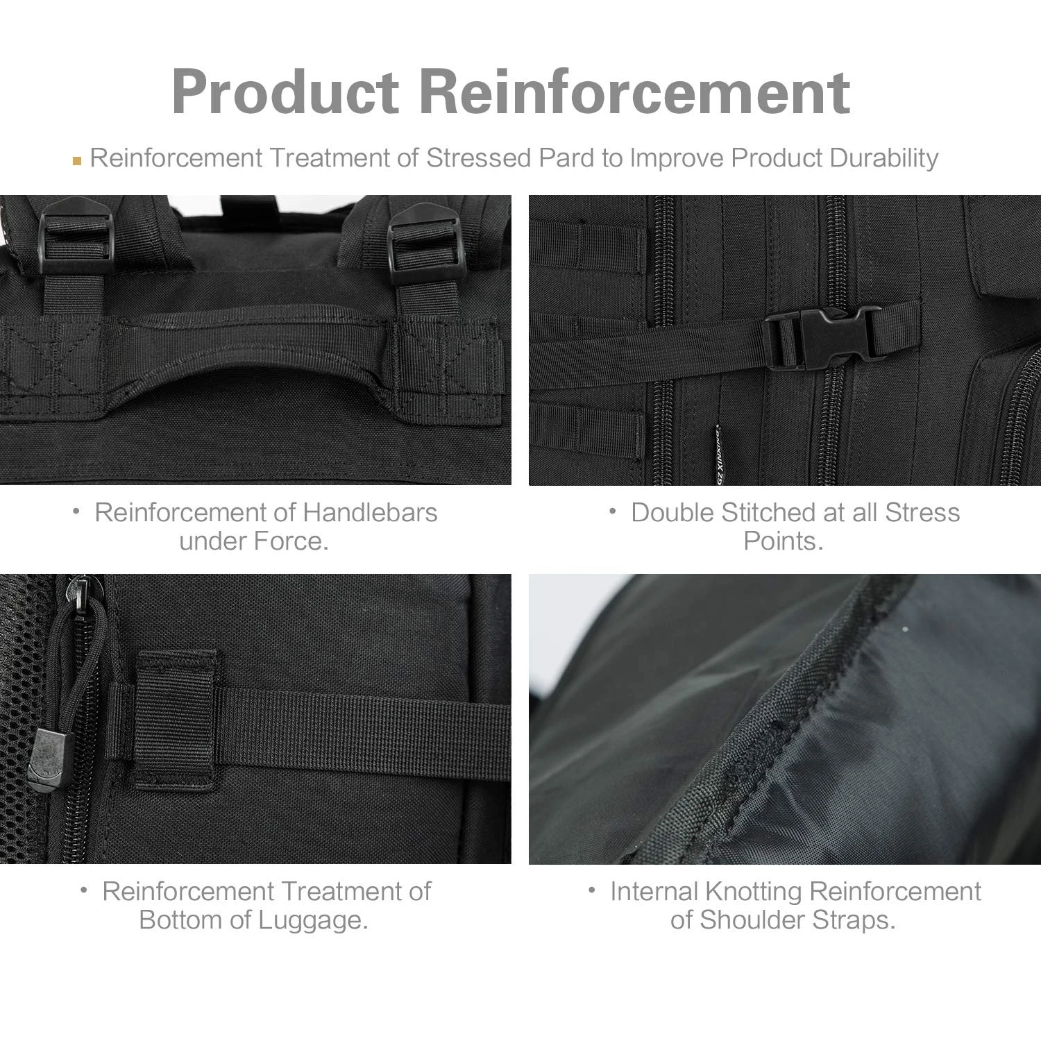 GZ XINXING 3 Day Assault Pack Military Tactical Army Molle Rucksack Backpack Bug Out Bag Hiking Daypack For Hunting Camping Hiking Traveling (Black1) 2 GZ XINXING 3 Day Assault Pack Military Tactical Army Molle Rucksack Backpack Bug Out Bag Hiking Daypack For Hunting Camping Hiking Traveling (Black1) - Image 2