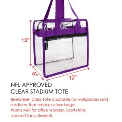 Clear-Bag-Stadium-Approved-12 X 12 X 6 Front Zippered Pocket And Adjustable Shoulder Strap NFL Stadium Security Travel & Gym Clear Tote Bag, Perfect For Work School Sports Games And Concerts 9 Clear-Bag-Stadium-Approved-12 X 12 X 6 Front Zippered Pocket And Adjustable Shoulder Strap NFL Stadium Security Travel & Gym Clear Tote Bag, Perfect For Work School Sports Games And Concerts -Backpack Shop 81VP20G7A 2BL