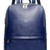 Coolcy Hot Style Women Real Genuine Leather Backpack Fashion Bag (Royal Blue)