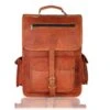 Brown Leather Rucksack Vintage Backpack - Fits 15 Inch Laptops And IPads - Handsome Patina Deepens As Ages - Waterproof, Ideal For Business, Travel, Gym - Suits Men Or Women