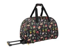 LUCAS Designer Carry On Luggage Collection - Lightweight Pattern 22 Inch Duffel Bag- Weekender Overnight Business Travel Suitcase With 2- Rolling Spinner Wheels (Poly Black) 7 LUCAS Designer Carry On Luggage Collection - Lightweight Pattern 22 Inch Duffel Bag- Weekender Overnight Business Travel Suitcase With 2- Rolling Spinner Wheels (Poly Black) -Backpack Shop 81Wh6sRqMbL