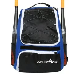 Athletico Baseball Bat Bag - Backpack For Baseball, T-Ball & Softball Equipment & Gear For Youth And Adults | Holds Bat, Helmet, Glove, Shoes | Separate Shoe Compartment & Fence Hook (Blue) -Backpack Shop 81X1cZcFPCL