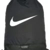 Nike Brasilia Training Gymsack, Drawstring Backpack With Zipper Pocket And Reinforced Bottom, Black/Black/White