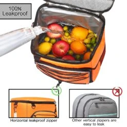 SEEHONOR Insulated Cooler Backpack Leakproof Soft Cooler Bag Lightweight Backpack Cooler Hiking Camping Park Beach, 25 Cans Orange -Backpack Shop 81XweVLUPTL