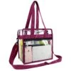 Clear-Purse-Stadium-Approved-Crossbody-For-Women-12 X 12 X 6, NCAA NFL& PGA Security Approved Shoulder Messenger Tote Bag With Adjustable Strap