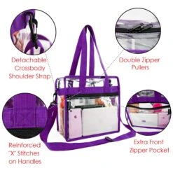 Clear-Bag-Stadium-Approved-12 X 12 X 6 Front Zippered Pocket And Adjustable Shoulder Strap NFL Stadium Security Travel & Gym Clear Tote Bag, Perfect For Work School Sports Games And Concerts 8 Clear-Bag-Stadium-Approved-12 X 12 X 6 Front Zippered Pocket And Adjustable Shoulder Strap NFL Stadium Security Travel & Gym Clear Tote Bag, Perfect For Work School Sports Games And Concerts -Backpack Shop 81 2BUNubGplL