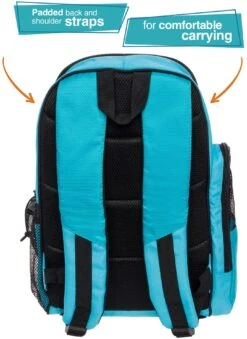 LISH Soccer Backpack - Large School Sports Gym Bag W/ Ball Compartment (Aqua) -Backpack Shop 81cjlVY7GrL