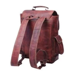 Handmade 16 Inch Brown Leather Backpack For Men Vintage Easy Open Push Lock Genuine Leather Backpack For Women | Leather Laptop Backpack For Men And Women With Padded Laptop Compartment By HULSH -Backpack Shop 81eb sbcLSL