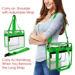 Clear-Crossbody-Messenger-Shoulder-Bags-Seahawks Green With Adjustable Strap,NFL Stadium Approved Transparent Purse -Backpack Shop 81fwyMDwEbL
