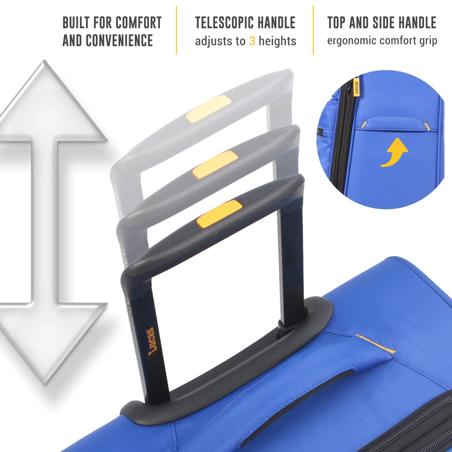 LUCAS Ultra Lightweight Carry On - Expandable Softside 20 Inch Luggage - Small Rolling Bag Fits Most Airline Compartments - Durable 8-Spinner Wheels Suitcase (Royal Blue) 6 LUCAS Ultra Lightweight Carry On - Expandable Softside 20 Inch Luggage - Small Rolling Bag Fits Most Airline Compartments - Durable 8-Spinner Wheels Suitcase (Royal Blue) - Image 6