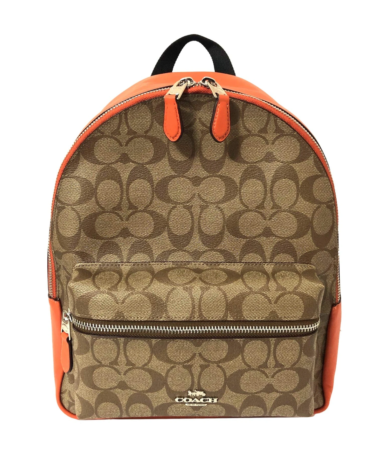 Coach F30550 Medium Charlie Backpack (SV/Khaki Dark Orange) 1 Coach F30550 Medium Charlie Backpack (SV/Khaki Dark Orange)