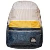 Reef Mens Moving On Backpack, Black/Gold/Stripes, One Size