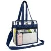 Clear-Bag-For-Stadium-12 X 12 X 6 With Front Zippered Pocket And Adjustable Shoulder Strap NFL Stadium Security Travel & See Through Tote Bag, Perfect For Work School Sports Games And Concerts