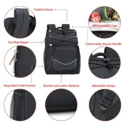 Backpack Cooler Backpack Insulated, Hiking Backpack Coolers, Travel Backpack Great Soft Cooler Bag For Backpacking, Camping, Picking Bag, Beach Bag, Lunch Bag For Women And Men, 20 Cans Black Backpack -Backpack Shop 81jyPWiUy6L