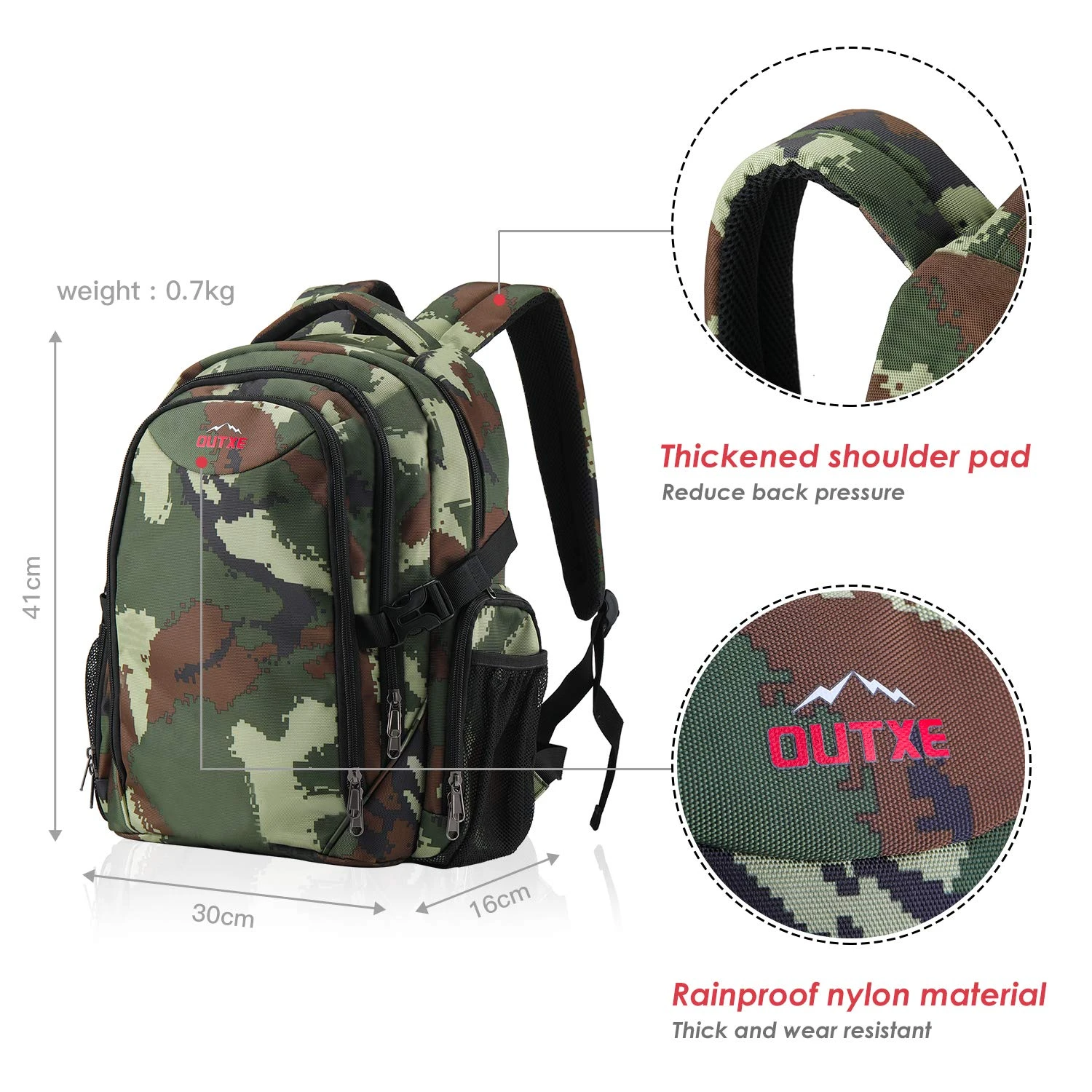 OUTXE Cooler Backpack Insulated Cooler Bag 20L For 14" Laptops Lunch Backpack,Camo 4 OUTXE Cooler Backpack Insulated Cooler Bag 20L For 14" Laptops Lunch Backpack,Camo - Image 4