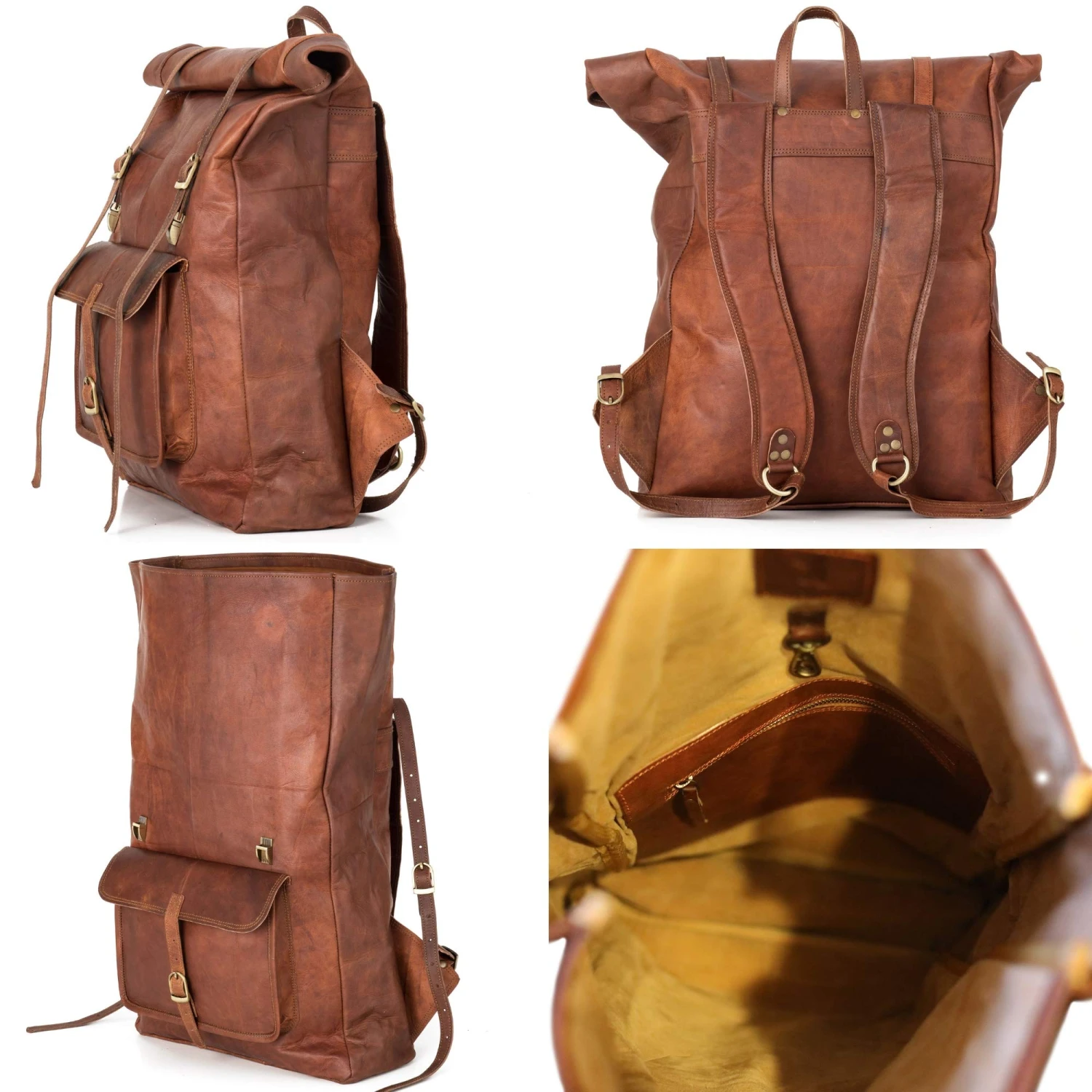 Berliner Bags Leeds XL Leather Backpack Laptop Rucksack Men Women Retro Brown 3 Berliner Bags Leeds XL Leather Backpack Laptop Rucksack Men Women Retro Brown - Image 3