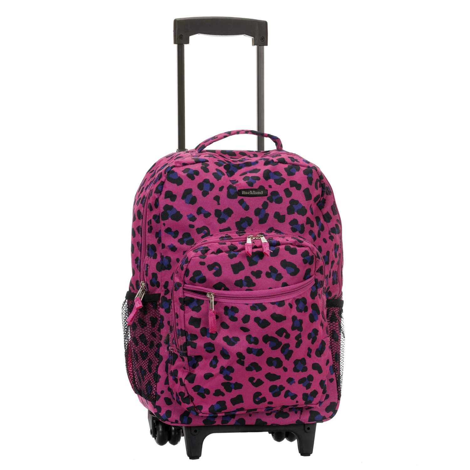 Rockland 17 Inch Rolling Backpack, Magenta Leopard, One Size 1 Rockland 17 Inch Rolling Backpack, Magenta Leopard, One Size