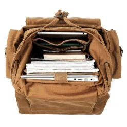 Kattee Men's Leather Canvas Backpack Large School Bag Travel Rucksack Khaki 9 Kattee Men's Leather Canvas Backpack Large School Bag Travel Rucksack Khaki -Backpack Shop 81vSaqR06dL