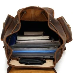 Kenox 16" Genuine Leather Laptop Backpack Vintage College School Bookbag (Brown) -Backpack Shop 81w4xqWUJGL