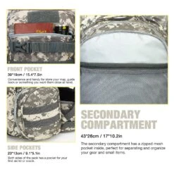 Mardingtop 28L Tactical Backpacks Molle Hiking Daypacks For Camping Hiking Military Traveling 28L-Camo Khaki Grid -Backpack Shop 81zGD8Grf8L