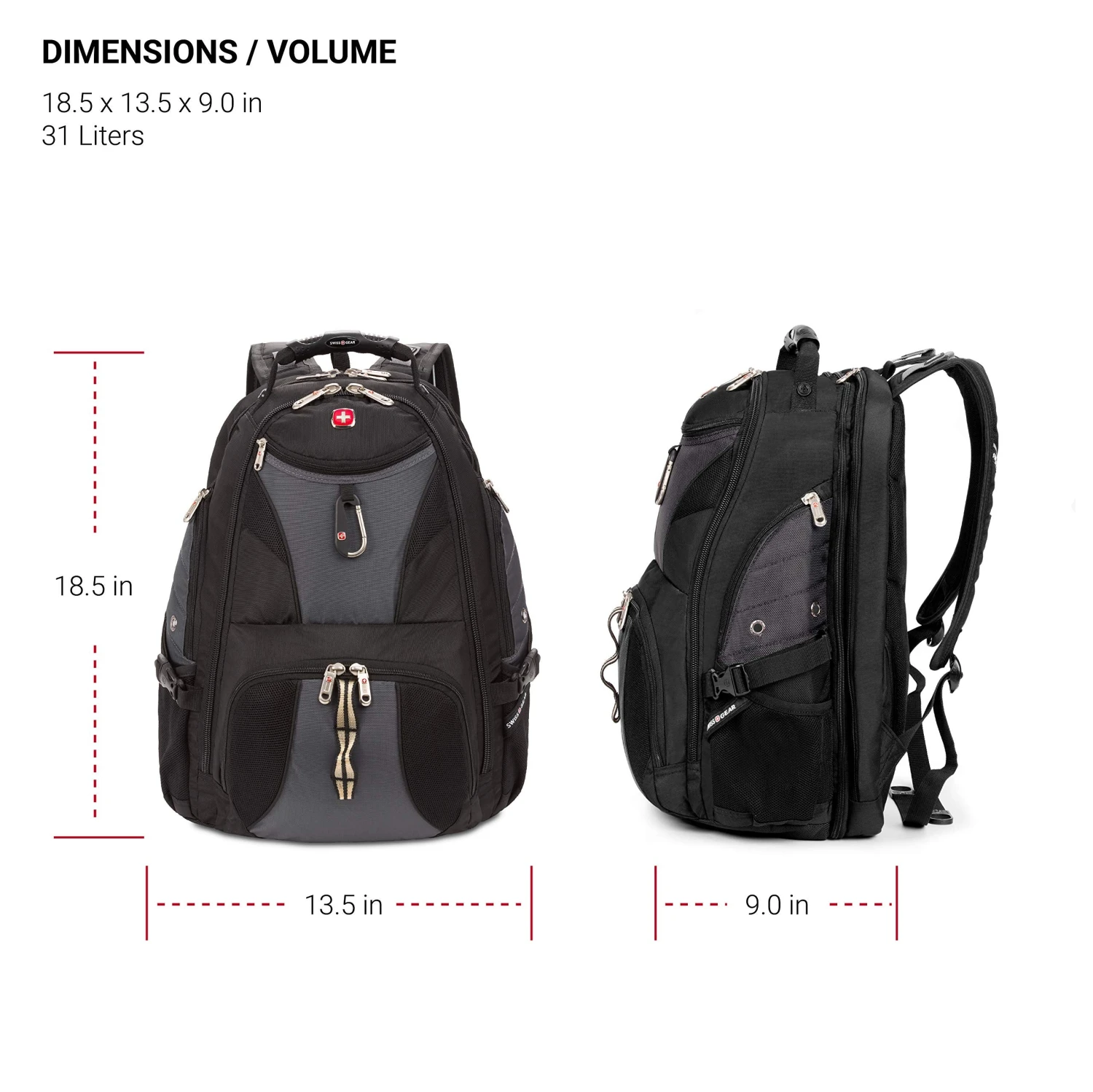 SwissGear Travel Gear 1900 Scansmart TSA Laptop Backpack - Gray 3 SwissGear Travel Gear 1900 Scansmart TSA Laptop Backpack - Gray - Image 3