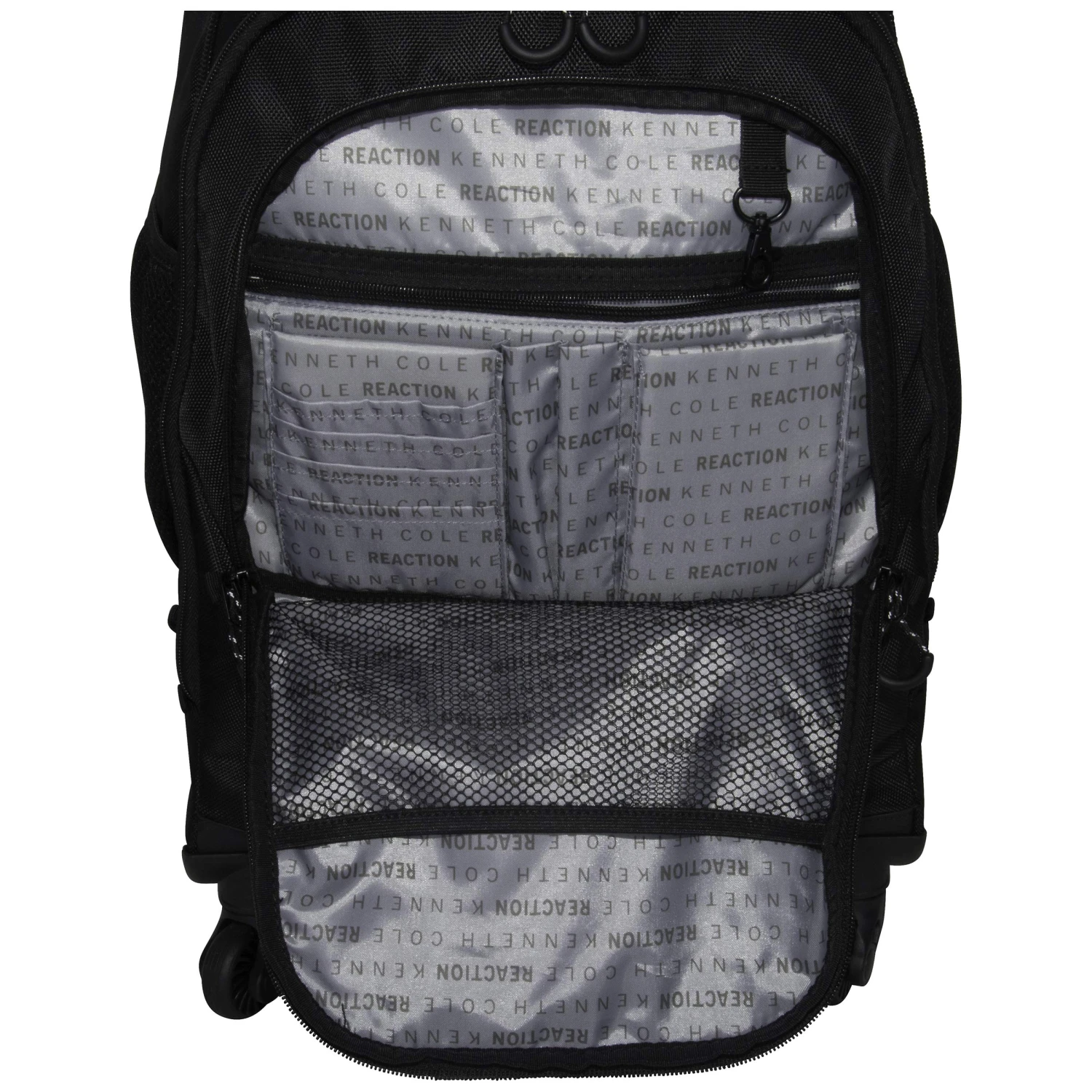 Kenneth Cole Reaction 17" Polyester Dual Compartment 4-Wheel Laptop Backpack, Pindot Charcoal 4 Kenneth Cole Reaction 17" Polyester Dual Compartment 4-Wheel Laptop Backpack, Pindot Charcoal - Image 4
