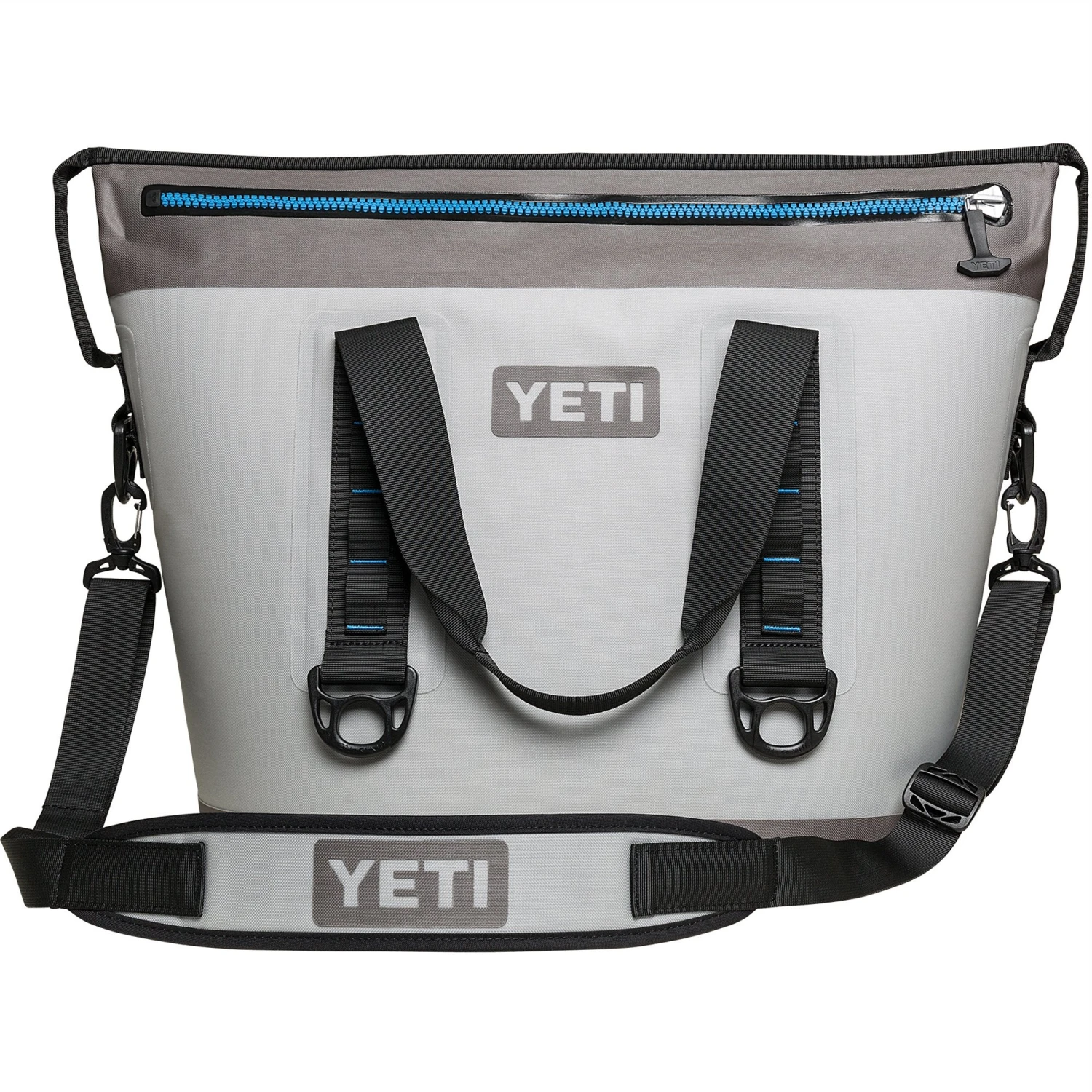 YETI Hopper Two 30 Portable Cooler, Fog Gray / Tahoe Blue 1 YETI Hopper Two 30 Portable Cooler, Fog Gray / Tahoe Blue