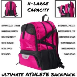 Athletico National Soccer Bag - Backpack For Soccer, Basketball & Football Includes Separate Cleat And Ball Holder (Pink) -Backpack Shop 912zUD2nL7L