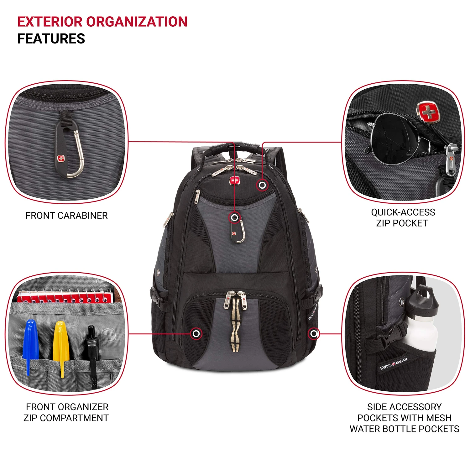 SwissGear Travel Gear 1900 Scansmart TSA Laptop Backpack - Gray 6 SwissGear Travel Gear 1900 Scansmart TSA Laptop Backpack - Gray - Image 6