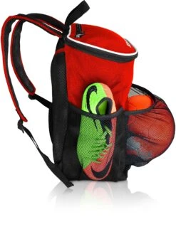Soccer Backpack With Ball Holder Compartment - For Boys & Girls | Bag Fits All Soccer Equipment & Gym Gear (Black) (Red) 12 Soccer Backpack With Ball Holder Compartment - For Boys & Girls | Bag Fits All Soccer Equipment & Gym Gear (Black) (Red) -Backpack Shop 918tTLvUf9L