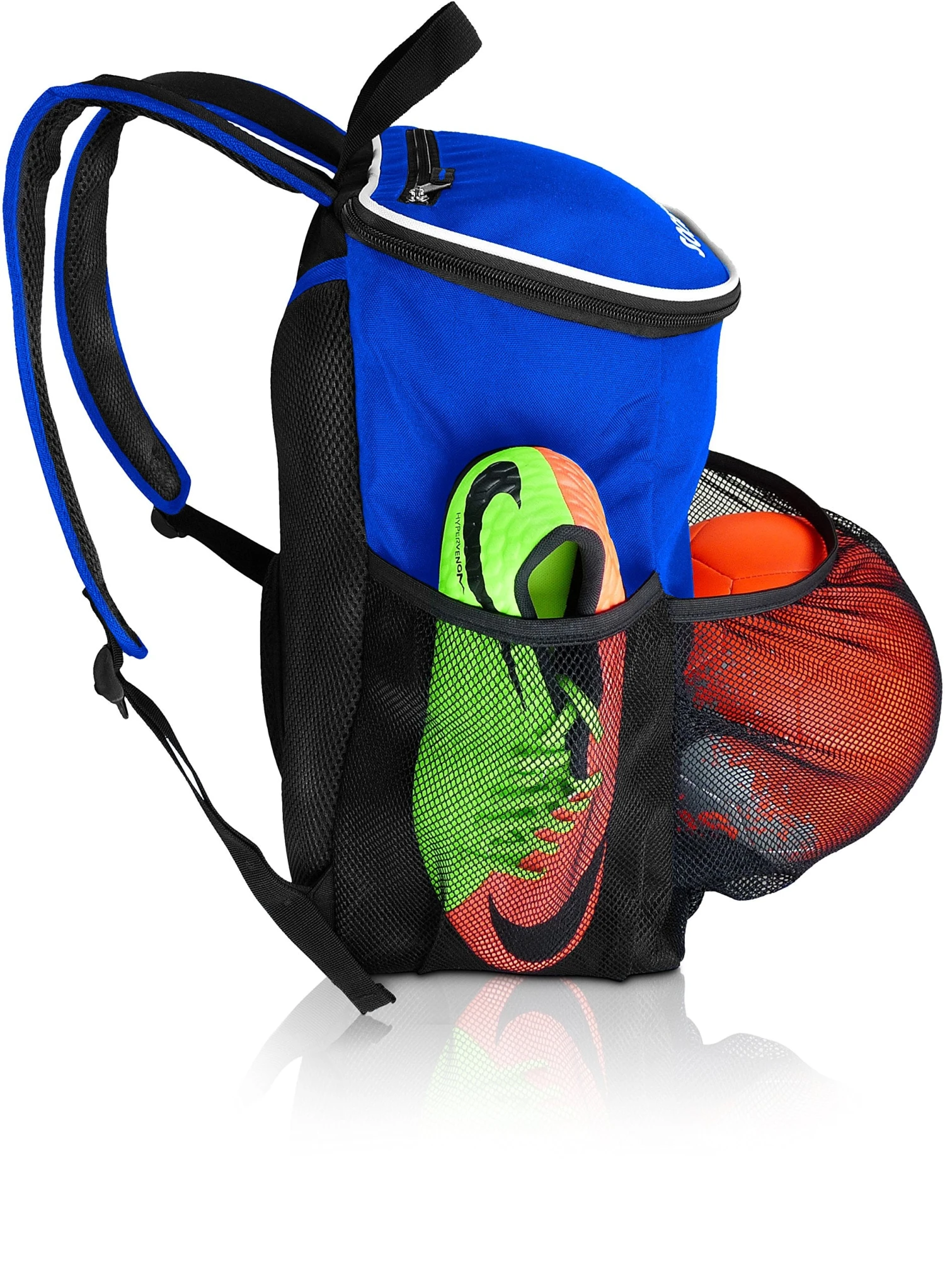 Soccer Backpack With Ball Holder Compartment - For Boys & Girls | Bag Fits All Soccer Equipment & Gym Gear (Black) (Blue) 6 Soccer Backpack With Ball Holder Compartment - For Boys & Girls | Bag Fits All Soccer Equipment & Gym Gear (Black) (Blue) - Image 6