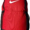 Nike Brasilia Medium Training Backpack, Nike Backpack For Women And Men With Secure Storage & Water Resistant Coating, University Red/Black/White