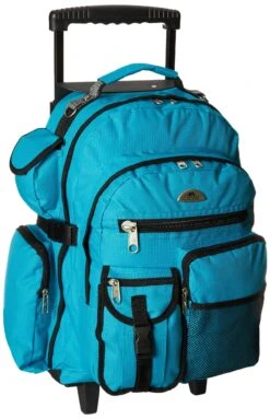 Everest Deluxe Wheeled Backpack, Turquoise, One Size