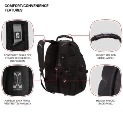 SWISSGEAR Travel Gear 1900 Scansmart TSA Laptop Backpack Black/Black 13 SWISSGEAR Travel Gear 1900 Scansmart TSA Laptop Backpack Black/Black -Backpack Shop 91P4A7Bh6lL