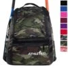 Athletico Baseball Bat Bag - Backpack For Baseball, T-Ball & Softball Equipment & Gear For Youth And Adults | Holds Bat, Helmet, Glove, Shoes |Shoe Compartment & Fence Hook (Green Camo)