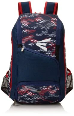 EASTON GAME READY Bat & Equipment Backpack Bag | Baseball Softball | 2020 | Stars & Stripes | 2 Bat Pockets | Vented Main Compartment | Vented Shoe Pocket | Zippered Valuables Pocket | Fence Hook