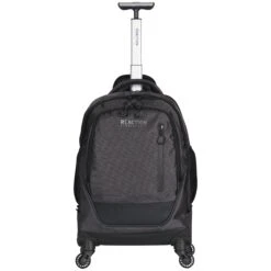 Kenneth Cole Reaction 17" Polyester Dual Compartment 4-Wheel Laptop Backpack, Pindot Charcoal