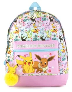 Pokemon Girls Pink Glitter School Backpack | Eevee Besties Design With Pikachu Pom Pom Keyring | Organized Storage 11 Pokemon Girls Pink Glitter School Backpack | Eevee Besties Design With Pikachu Pom Pom Keyring | Organized Storage -Backpack Shop 91 5MTG6mcL