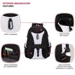 SWISSGEAR Large ScanSmart Laptop Backpack | TSA-Friendly Carry-on | Travel, Work, School | Men's And Women's - Black/White -Backpack Shop 91d4SswGsQL