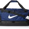 Nike Brasilia Training Medium Duffle Bag, Durable Nike Duffle Bag For Women & Men With Adjustable Strap, Midnight Navy/Black/White