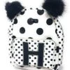 Justice Girls Mini Backpack Initial Polka Dot Pom Pom (H)