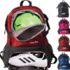Athletico National Soccer Bag - Backpack For Soccer, Basketball & Football Includes Separate Cleat And Ball Holder (Red)