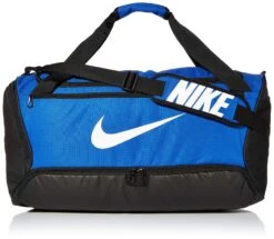 Nike Brasilia Training Medium Duffle Bag, Durable Nike Duffle Bag For Women & Men With Adjustable Strap, Game Royal/Black/White