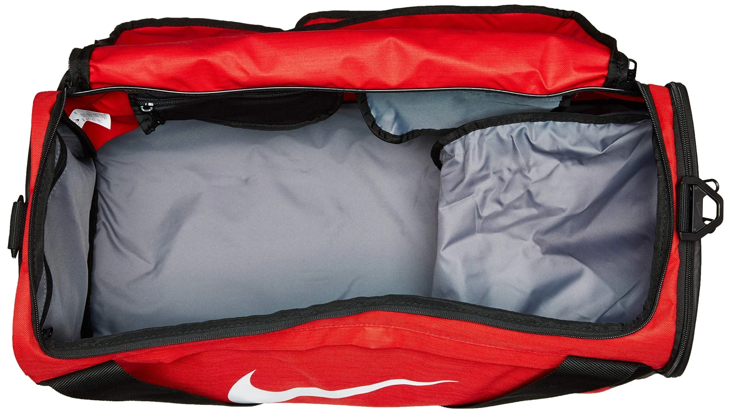 Nike Brasilia Training Duffel Bag, Versatile Bag With Padded Strap And Mesh Exterior Pocket, Medium, University Red/Black/White 3 Nike Brasilia Training Duffel Bag, Versatile Bag With Padded Strap And Mesh Exterior Pocket, Medium, University Red/Black/White - Image 3